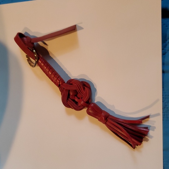 Balenciaga Red Leather Tassel Keychain - Picture 5 of 6
